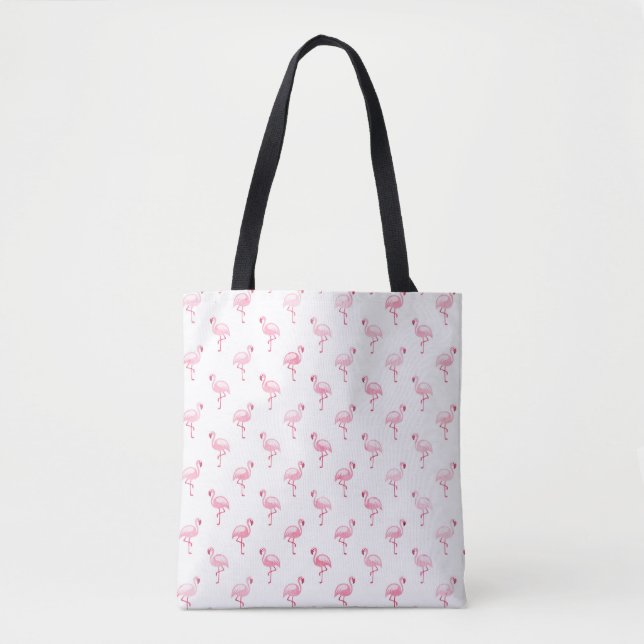 Bolsa Tote Pink Tropical Flamingo Summer Pattern (Frente)