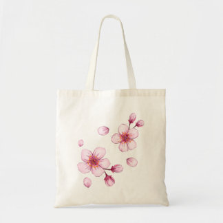 Bolsa Tote Pink Watercolor Cherry Blossom Padrão