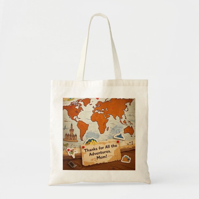 Bolsa Tote Pinos e marcos do mapa mundial (Frente)