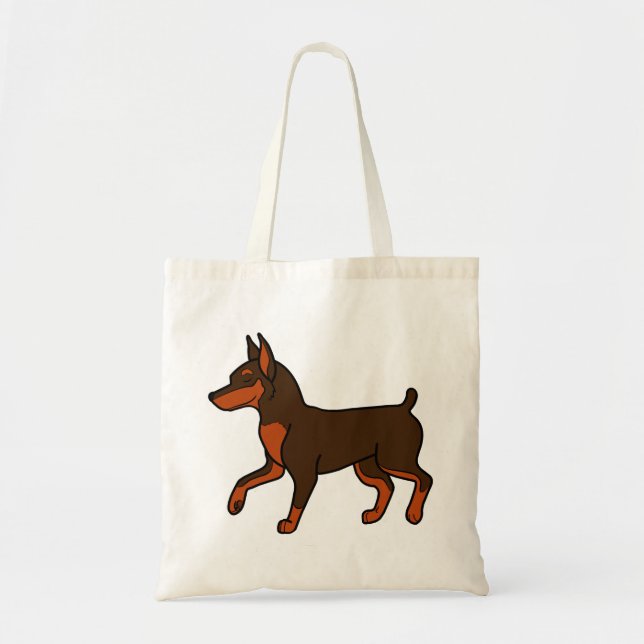 Bolsa Tote Pinscher diminuto do chocolate (Frente)