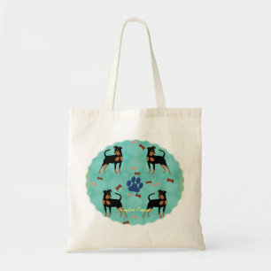 Bolsa Tote Pinscher diminuto dos desenhos animados