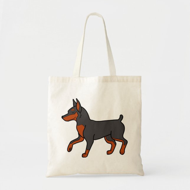 Bolsa Tote Pinscher diminuto preto (Frente)