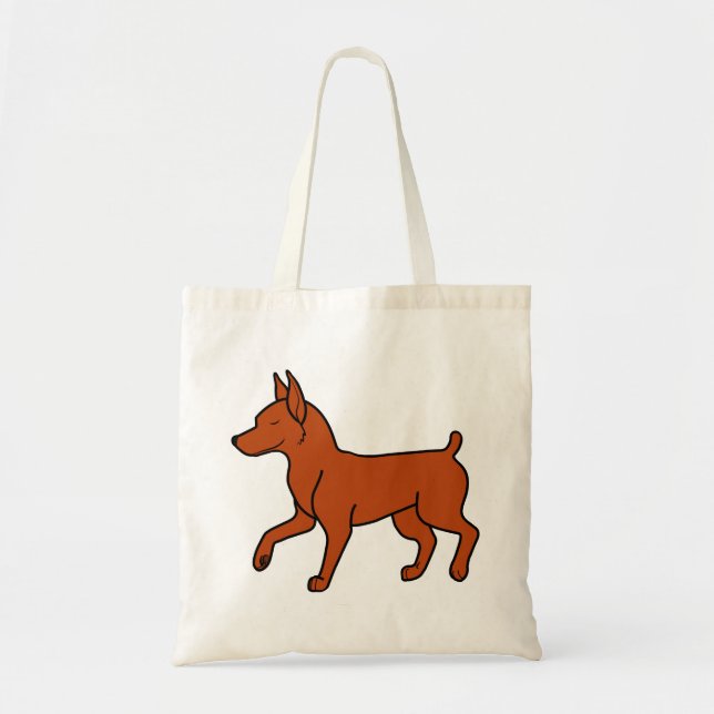 Bolsa Tote Pinscher diminuto vermelho (Frente)