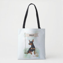 Pinscher Miniatura Aquarela Cachorro Personalizado
