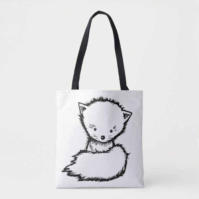 Bolsa Tote Pinta sua própria Saco, Saco, Raposa Bebê (Frente)