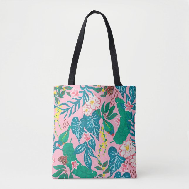 Bolsa Tote Pintar com guache um padrão uniforme com abstrato (Frente)