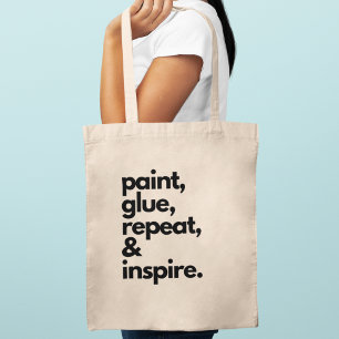 Bolsa Tote Pinte Cole Repita & Inspire Motivação Criativa