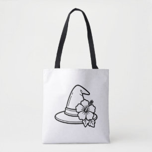Bolsa Tote Pinte Você Mesmo o Chapéu de Bruxa de Verão Flor T