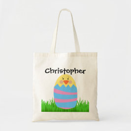 Bolsa Tote Pintinho de Caça ao Ovo na Páscoa do Criança Perso