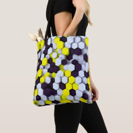 Bolsa Tote Pintinho HexaPop Preto, Branco e Amarelo