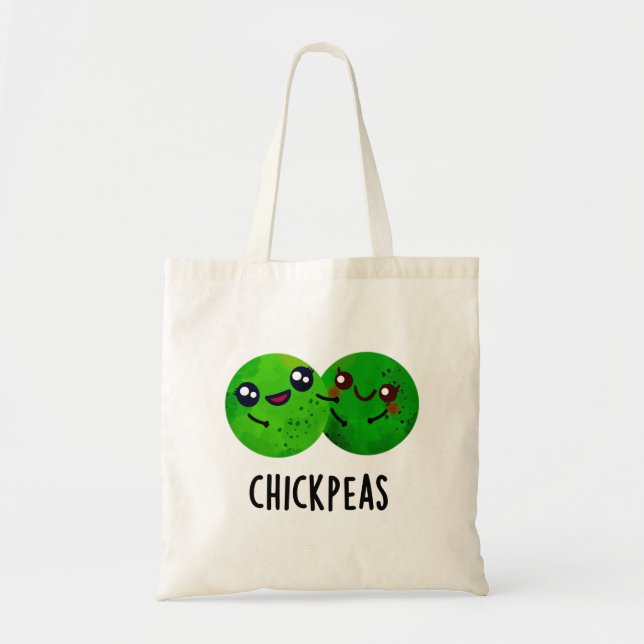 Bolsa Tote Pintinho Peas Engraçado Menina Pea Pun (Frente)
