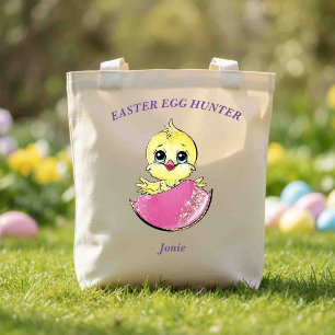 Bolsa Tote Pintinho personalizado de caça de ovos de Pintinho