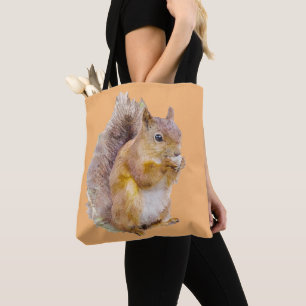 Bolsa Tote Pintor aquoso de esquilo vermelho