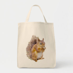 Bolsa Tote Pintor aquoso de esquilo vermelho