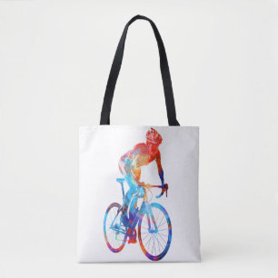Bolsa Tote Pintor de Aquarela Bicicleta Rodoviária de Ciclo