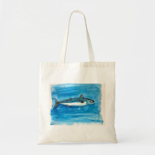 Bolsa Tote Pintor de aquarelas de peixe sarda