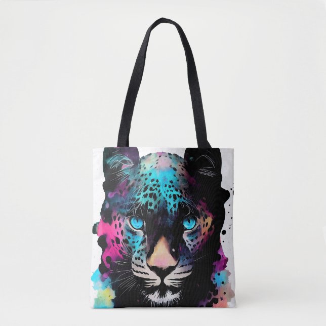 Bolsa Tote Pintor de Cores de Animais Selvagens de Leopard (Frente)