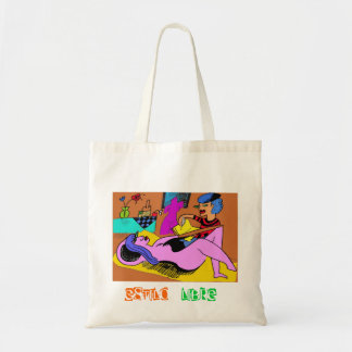 Bolsa Tote Pintor dibujando modelo.