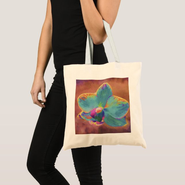 Bolsa Tote Pintor floral roxo, azul orquídeo (Frente (produto))