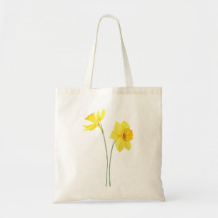 Bolsa Tote pintura a aquarela amarelo daffodils