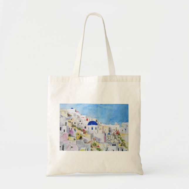 Bolsa Tote Pintura a Grécia do mar Egeu (Frente)