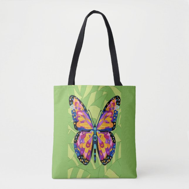 Bolsa Tote Pintura abstrata de borboleta  (Frente)