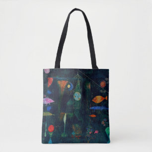 Bolsa Tote Pintura Abstrata Magia de Peixes de Paul Klee Arte