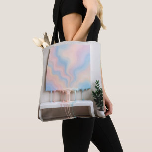 Bolsa Tote Pintura Abstrata Pingando em um Banco 