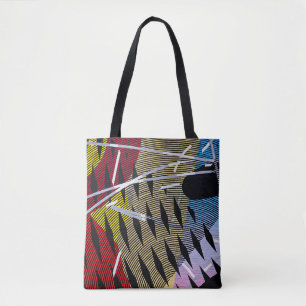 Bolsa Tote Pintura abstrato, vermelha e branca, azul