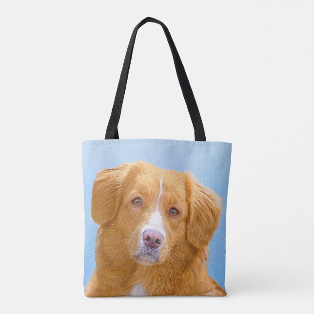 Bolsa Tote Pintura anunciando do cão do Retriever do pato de (Verso)