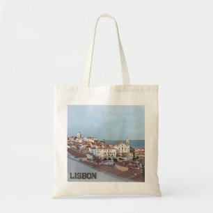 Bolsa Tote Pintura aquosa do distrito de Alfama em Lisboa
