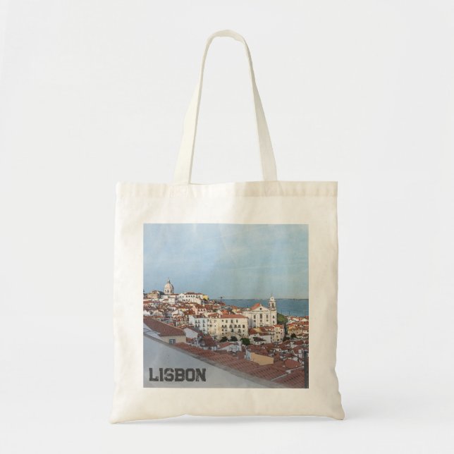 Bolsa Tote Pintura aquosa do distrito de Alfama em Lisboa (Frente)