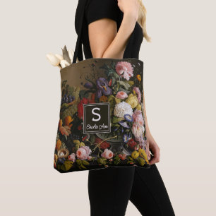 Bolsa Tote Pintura Artística de Flores Barrocas Elegantes em