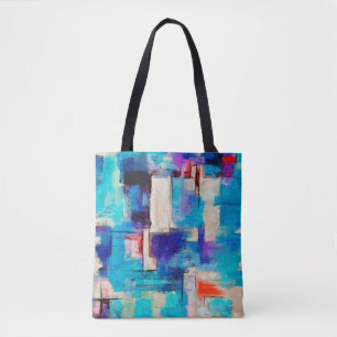 Bolsa Tote Pintura brilhante desenhada à mão, fundo em impres