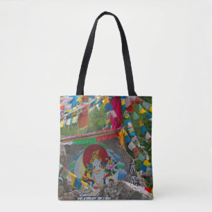 Bolsa Tote Pintura Budista em Rochas