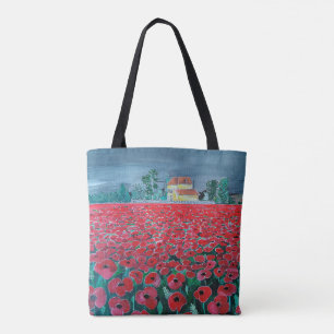Bolsa Tote Pintura Campo de Amapolas de Alfred Fox