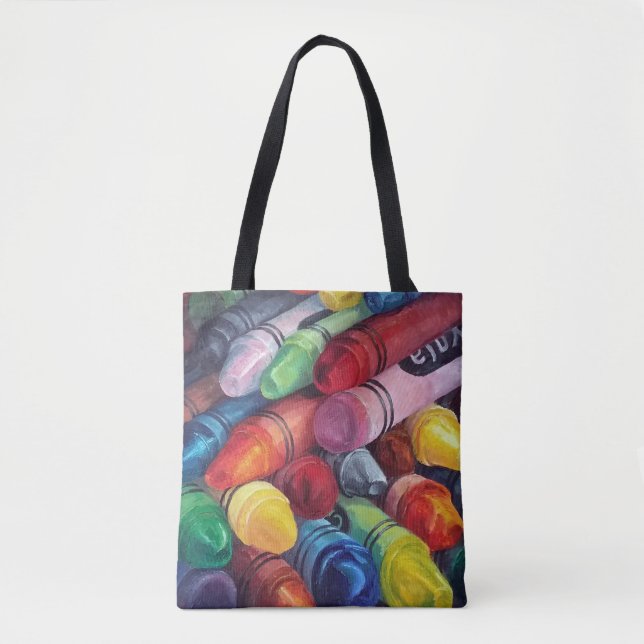 Bolsa Tote Pintura colorida com giz  (Frente)