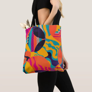 Bolsa Tote Pintura Colorida Genuína de Abstrato