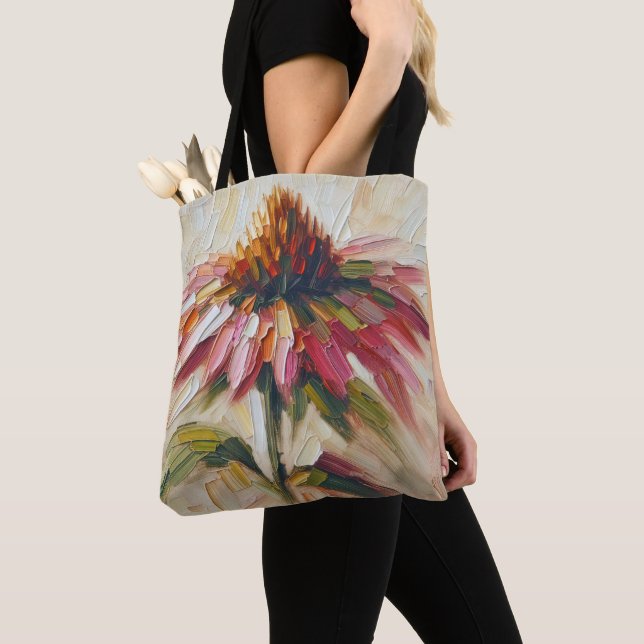 Bolsa Tote Pintura com Flor Cone (Close Up)