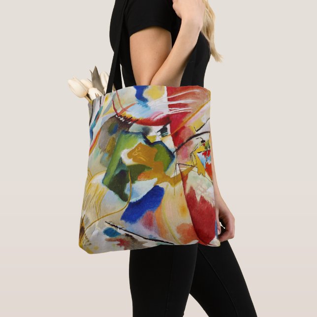 Bolsa Tote Pintura com o Green Center por Wassily Kandinsky (Close Up)