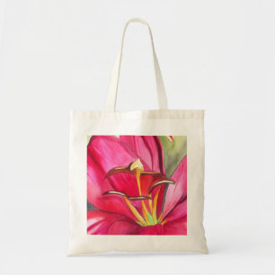 Bolsa Tote Pintura da arte da aguarela da flor do lírio do
