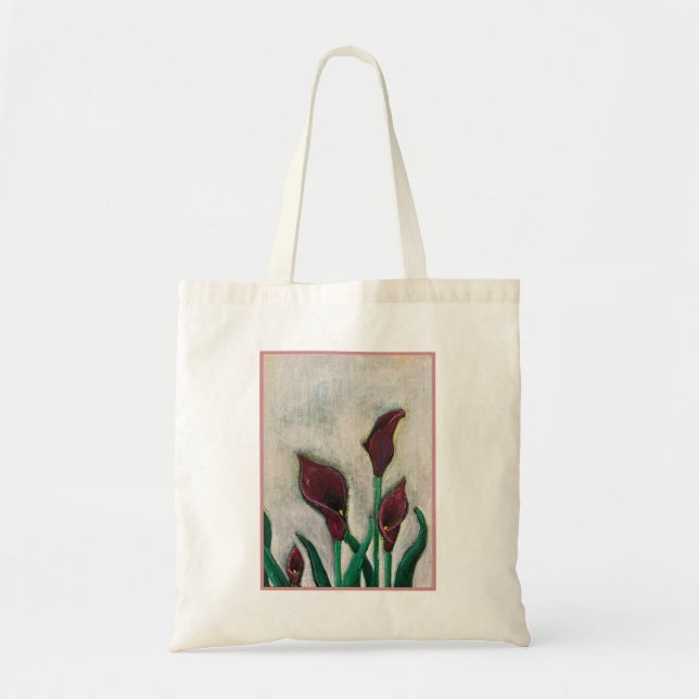 Bolsa Tote Pintura da Flor Vermelha (Frente)