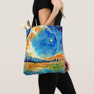 Bolsa Tote Pintura da Lua Cheia