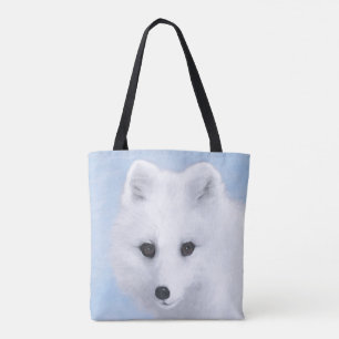 Bolsa Tote Pintura da Raposa Árctica - Arte original sobre a