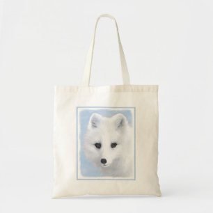 Bolsa Tote Pintura da Raposa do Ártico - Arte Original da Vi