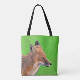Bolsa Tote Pintura da Raposa Vermelha - Arte Original da Vida