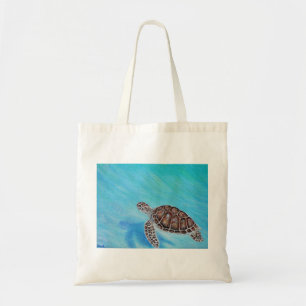 Bolsa Tote Pintura da Tartaruga do Mar Nadador