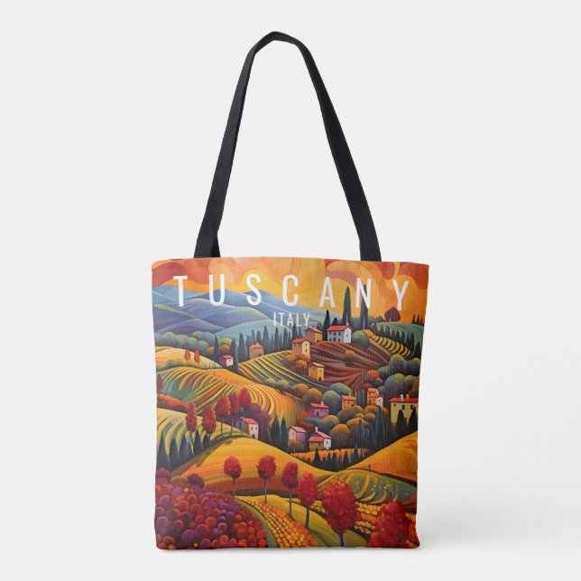 Bolsa Tote Pintura da Toscana no Sunset | Itália Viagem | Art (Verso)