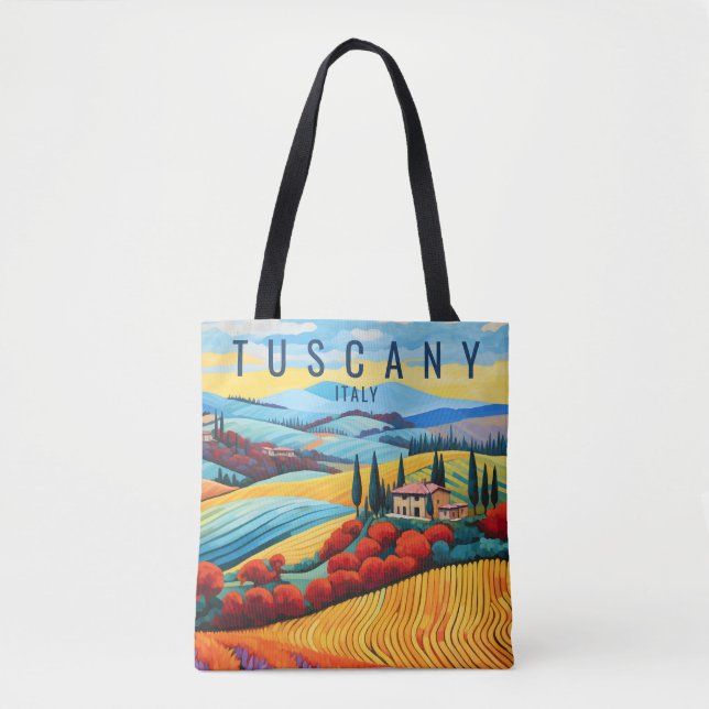 Bolsa Tote Pintura da Toscana no Sunset | Itália Viagem | Art (Frente)