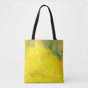 Bolsa Tote pintura de abstrato amarelo. ensaio à mão